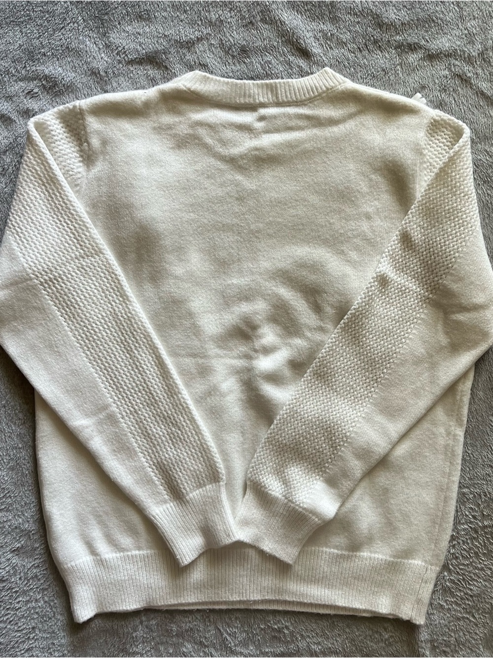 White Fringe Knit Sweater Boho Western Style - Picture 5 of 5